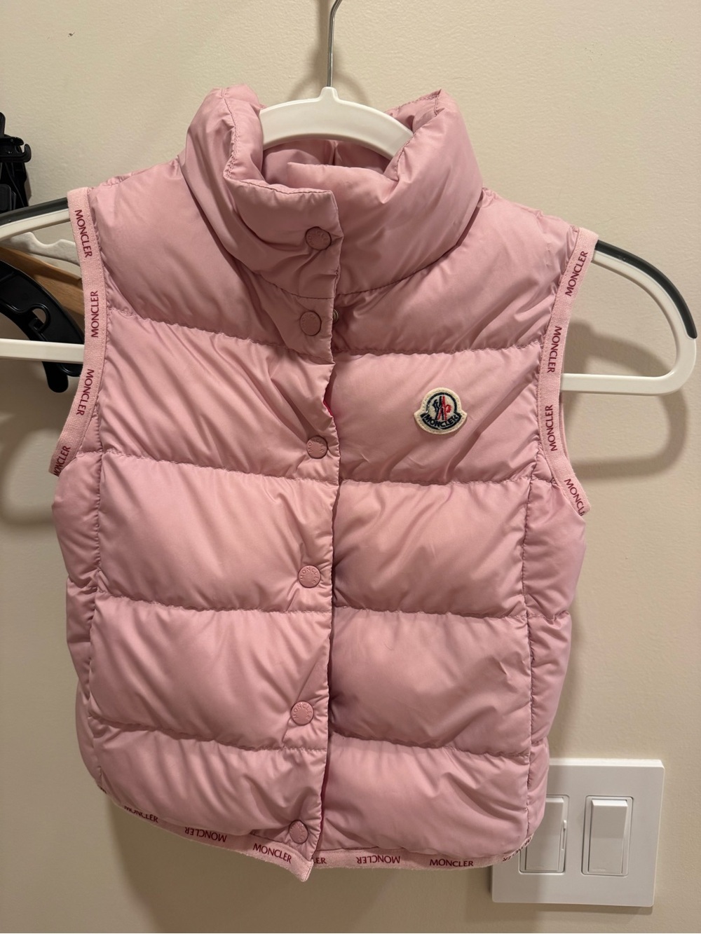 Moncler Kids Pink Quilted vest sleeveless jacket